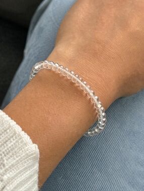3/$30 Clear Crystal Beaded Stretch Bracelet